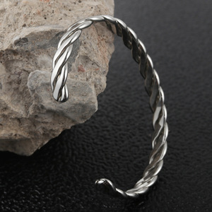 yunnique Titanium Steel Twisted <b>Rope</b> Open <b>Bracelet</b> For Men And Women Fashion Jewelry 280721 - Product Image 4