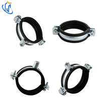 Ensemble de colliers de serrage pour tuyaux UTT61 avec revêtement en caoutchouc, quincaillerie d'attache pour tuyaux en acier galvanisé pour projets de chauffage intérieur