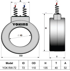 YOKINS, Current <b>Transformer</b> 1000/5A, 1000A CT for Ammeter as per IS2705 Model YOK-RW72 AC Current Measurement (Set of <b>3</b>) - Product Image 2