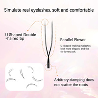 Cils volumineux, méga volume, cilios 0,07 mm, cils croisés en forme de fleur parallèle, extension de cils en forme de U, cils en forme de Y, cils en forme de YY, cils en forme de U