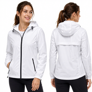 Men's Women Hooded Windbreaker <b>Jacket</b> <b>Lightweight</b> Zipper Closure Casual <b>Summer</b> Outdoor Wear - Product Image 6