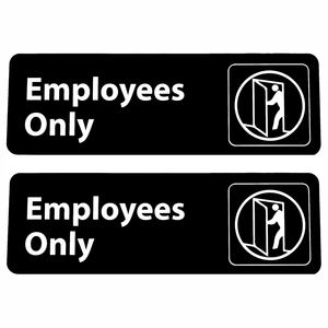 لافتات 'الموظفون فقط - ما وراء هذا النقطة' - مصنوعة من الألومنيوم - لا يسمح بالعملاء في منطقة العمل - لافتة 'الموظفون فقط' للأبواب - Product Image 1