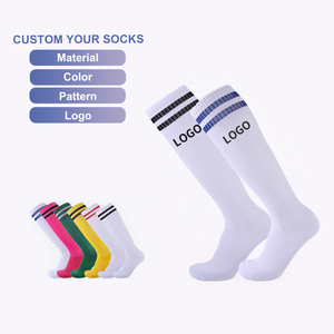 Calze da Calcio per Ragazzi <span class=keywords><strong>con</strong></span> Logo Personalizzato, Fondo in Spugna, Antiscivolo, Traspiranti, Lunghe fino al Ginocchio per Sport di Squadra - Product Image 1