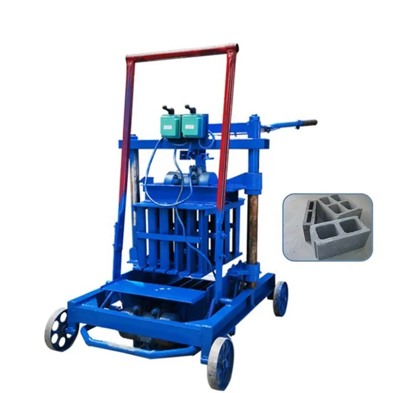 Philippine market hot sales Mobile QMY2-45 hollow brick making machine manual diesel concrete block machine