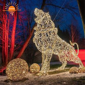 Decoraciones Navideñas Grandes para Exteriores, Luces LED 3D con Motivo de León Rey - Product Image 1