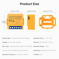 Module d'interrupteur intelligent WiFi Zigbee LangYeao 1/2 Gang 150W LED, mini format, compatible Alexa Google Home, gradation progressive, minuterie