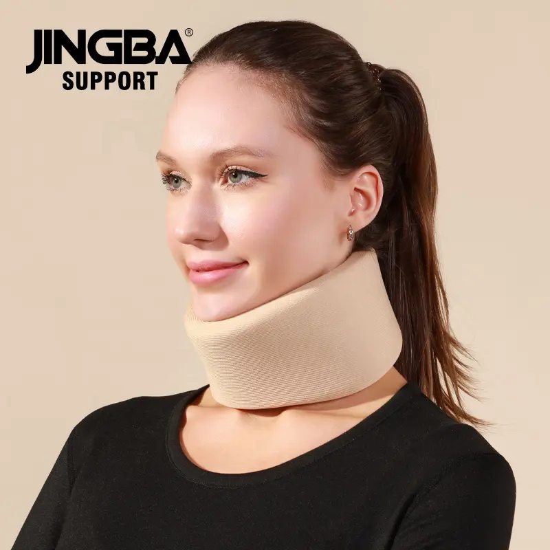 JINGBA OEM Medical Soft Foam Neck Brace Adjustable Neck Support Brace Universal Cervical Collar for Sleeping Relieve Neck Pain