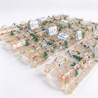 Support de tuiles de mahjong en acrylique transparent, imprimé pour les fêtes de Noël, règle en forme de U à bords ondulés pour le mahjong américain