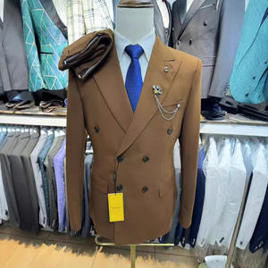 S066N رجل وسيم مكتب عارضة المضيف <span class=keywords><strong>2</strong></span> قطعة بدلة تناسب ضئيلة سحاب يطير السراويل سهرة للعمل حفلة موسيقية بدلة رجالية - Product Image 1