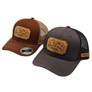अनुकूलित 6-पैनल पैटर्न और अक्षर चमड़े के पैच लोगो टोपी लुभावनी अमीर 112 ट्रक जाल स्नैपबैक कैप - Product Image 2