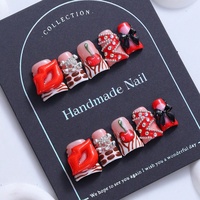 Vente en gros usine : Faux ongles courts en acrylique faits main, haute qualité, faible MOQ, motifs personnalisés disponibles