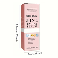 Beauté Soin de la Peau 5 en 1 Blanchiment Anti-âge Vitamine C Niacinamide Acide Hyaluronique Collagène Vitamine E Sérum pour le Visage de Marque Privée