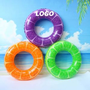 Summer Fun & Fruity Waterproof PVC <b>Inflatable</b> Pool <b>Floats</b> Adult-Sized Swim Rings-Orange & Watermelon - Product Image 1