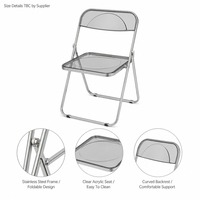Chaise pliante en acier inoxydable pour restaurant, café et bar, usage commercial, fourniture de meubles en gros directement de l'usine