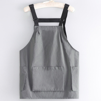 Apron pendek tanpa lengan dari bahan taslon Korea yang dapat digunakan kembali untuk pria wanita, cocok untuk toko makanan, pakaian kerja, seni kuku, toko makanan penutup, kopi, teh susu.