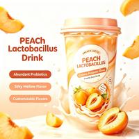 Suikerarme Probiotische Fruitdrank Romige Zachte Smaak Gele Perzik Lactobacillus Drank voor Supermarkt