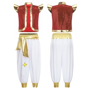 Trajes de Príncipe Árabe para Niños de 6 a 16 Años, Vestuario Metálico con Pantalones para Baile de Salón Estándar, Ideal para Festivales y Actuaciones Escénicas - Product Image 5