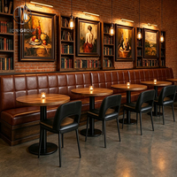Meubles de restaurant de luxe modernes Ron Group, chaise rembourrée, table ronde en bois massif, banquette en cuir en forme de L pour usage commercial