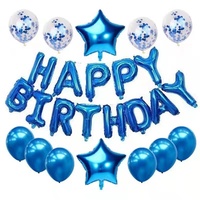 2022 nouveaux produits anniversaire lettres étoiles ballons confettis décorations de fête joyeux anniversaire ballons ensemble