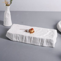 Plato Rectangular Texturizado Blanco TESSWANG para Postres, para Hoteles, Restaurantes, Servicios de Catering, Vajilla al por Mayor