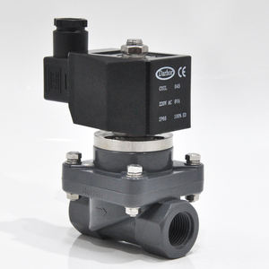 วาล์วโซลินอยด์พีวีซีพลาสติก UPVC ขนาด 1/2 นิ้ว 20 มม. <span class=keywords><strong>24VDC</strong></span> ป้องกันการกัดกร่อน ทนกรดอ่อนและด่าง DN15 - Product Image 4