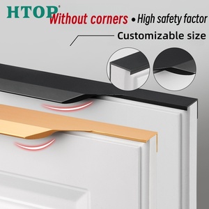 Modern Minimalist Aluminum Alloy Cabinet <strong>Door</strong> Drawer Handle with Thumb Handle Slot-Free Through-Top Design - Product Image 4