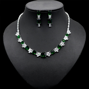 HIBRIDE Gorgeous Square Shape Yellow Cubic Zircon Party Necklace <strong>Jewlery</strong> Sets for Women Wedding Bridal <strong>Costume</strong> Accessories N-369 - Product Image 2
