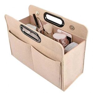 Sac de rangement pour maquillage en feutre personnalisé avec poignée en plastique, sac à main pour femmes - Product Image 3