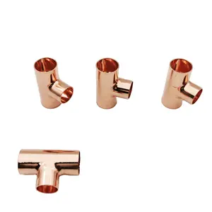 Wrot Equal Tee CXCXC joint Chinese Factory Plumbing Supplies Red Copper pipe Fittings ASME B 16.22