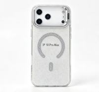 Étui de téléphone magnétique de luxe en TPU+PC avec paillettes, support d'appareil photo antichoc et anneau magnétique