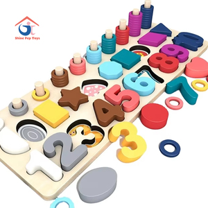 New Design <strong>3</strong> in <strong>1</strong> Kids Digital Learning Wooden Shape Sorter Toy Wooden Toy Puzzle Wooden Block <strong>Set</strong> - Product Image 1