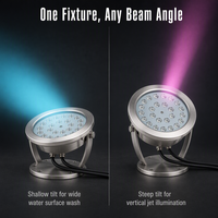Lampu Air Mancur Bawah Air RGB IP68 Tahan Air Baja Anti Karat Garansi 5 Tahun DMX512/WiFi Daya Tahan 50000 Jam 18-36W