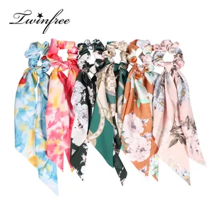 Conjunto de elásticos de seda, correia de letras, listras, faixa de cabeça para decoração de meninas, lenço de seda