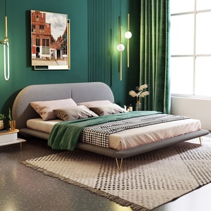 Stile europeo King Size Design moderno velluto <span class=keywords><strong>verde</strong></span> gambe in ferro dorato Design lussuoso <span class=keywords><strong>letto</strong></span> <span class=keywords><strong>matrimoniale</strong></span> - Product Image 2