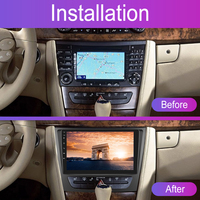 Podofo 2Din 9 "panneau de plaque stéréo de voiture tableau de bord réaménagement du cadre de Fascia pour mercedes-benz classe E W211/classe CLS 2005-2008