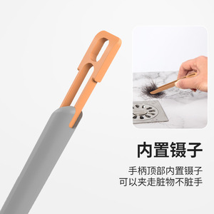 Toilet <b>Brush</b> With Long Handle <b>Round</b> Dense Bristles For Deep Cleaning Toilet Bowl - Product Image 2
