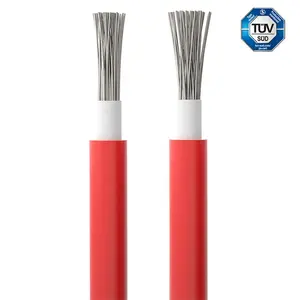 TUV certificado aislamiento XLPE 1500V 4mm2 6mm 10mm funda de Pvc Dc PV Cable Solar