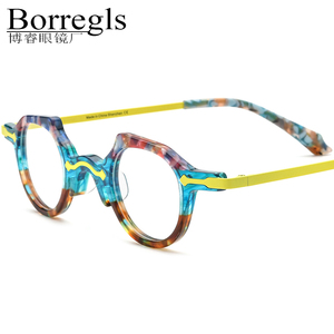 Gafas Borregls con Montura de Acetato y Aleación <span class=keywords><strong>para</strong></span> Hombre, Modelo 2025, Gafas Ovaladas Pequeñas Vintage <span class=keywords><strong>para</strong></span> <span class=keywords><strong>Mujer</strong></span>, Lentes Ópticas Retro 19341 - Product Image 1