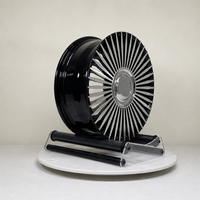 Jantes forgées à rayons usinés noir brillant personnalisées 17-24 pouces 5x112 5x114.3 5x120 pour Mercedes Classe S Maybach Audi A8