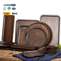 Stock d'usine, assiettes en bambou et en bois décoratives marquées au laser, ovales, carrées, irrégulières, rectangulaires, et plateaux à gâteaux et à desserts en bois
