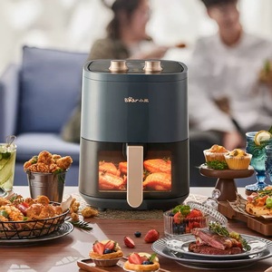 หม้อทอดไร้น้ำมัน Bear ขนาด 4.5 ลิตร แบบมัลติฟังก์ชั่น สำหรับทอดเฟรนช์ฟรายส์และไก่  พร้อมเคลือบเซรามิก สีฟ้าทะเล ดีไซน์ทรงกลม - Product Image 1