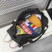 Tas Ransel Wanita Kapasitas Besar 36-55L Pemisah Basah Kering Tas Jinjing Olahraga Luar Ruangan Kebugaran Perjalanan Bahan Kain Oxford Warna Solid