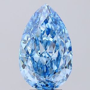 Diamant de laboratoire CVD bleu vif fantaisie, taille poire, certifié IGI, pureté VVS, sans défaut visuel, pour bijoux, avec excellente symétrie de polissage - Product Image 3