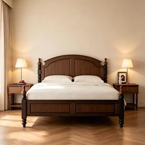 Letto Matrimoniale in Legno Massello di Frassino Stile Mid-Century Moderno, Struttura a Piattaforma King/Queen, Finitura Nera, Durevole, Ecologico, Confortevole per la Camera da Letto - Product Image 4