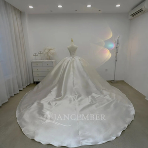 Satin Strapless Ball Gown <b>Wedding</b> Dress Brides Main Dress Heavy Luxurious Lace Ball Gown Lsjj46 Jancember - Product Image 4