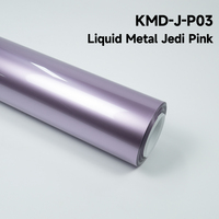 KING MARTIN Film de protection de peinture sans DMF, autocollants pour carrosserie automobile, adapté aux voitures, couleur rose Jedi métallique liquide, TPU, PPF