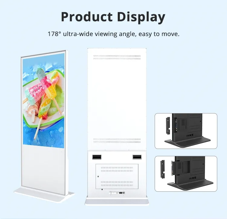 Tầng thường vụ dọc tương tác kỹ thuật số biển và hiển thị 43 55inch LCD cảm ứng sreens kiosk quảng cáo hiển thị cho trong nhà