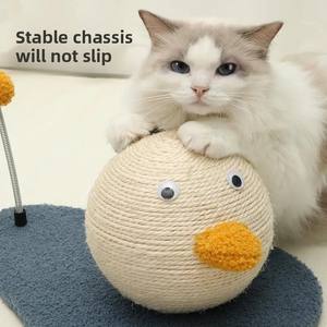 Mainan kucing tiang goresan dan pohon, mainan Sisal tidak rontok bola kayu dan bingkai memanjat karton dikemas mainan kucing - Product Image 2