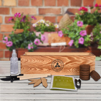 4 kit de démarrage de jardin avec plantation complète et boîte à fleurs en bois pour la cuisine Kit de culture d'herbes d'intérieur pour le bricolage de rebord de fenêtre