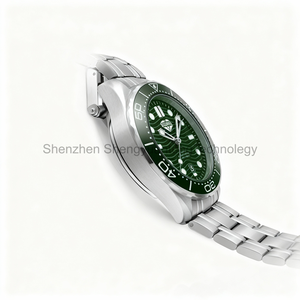 นาฬิกาโลโก้สั่งทำพิเศษ NH35 รุ่นวินเทจ ซับวอทช์ ขอบหน้าปัดสีแดงน้ำเงิน กันน้ำ 300 เมตร นาฬิกาดำน้ำ สายเหล็ก - Product Image 4